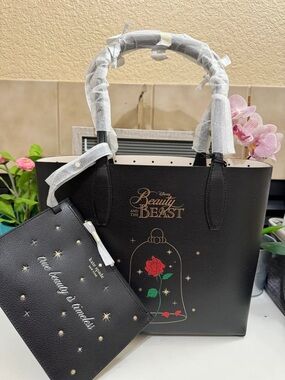 New! SOLDOUT RARE Reversible Kate Spade Belle Beauty and the Beast Leather tote